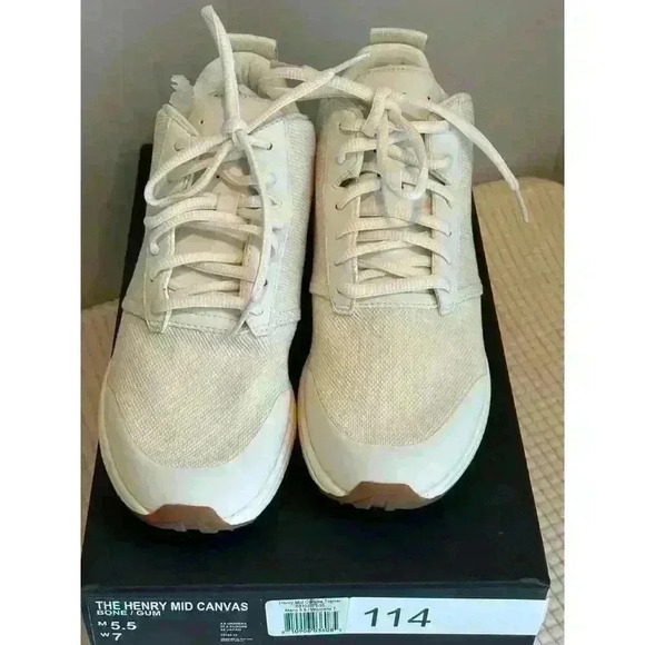 YORK ATHLETICS THE HENRY MID TRAINER IN BONE/GUM WOMEN 7 / EU 37.5 New in Box! - Picture 5 of 9